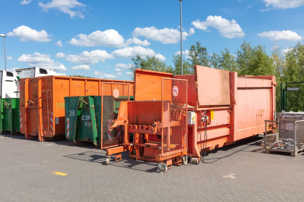 waste-compactors-standing-on-factory